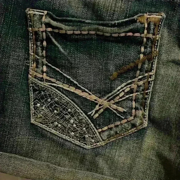 COPY - BKE Jean Denim Sabrina Stretch Jeans size 32 Y2K Vintage with Stud detail - Picture 3 of 9